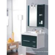 Noir sur le Cabinet de miroir de salle de bains de PVC de mur (FM-2038)